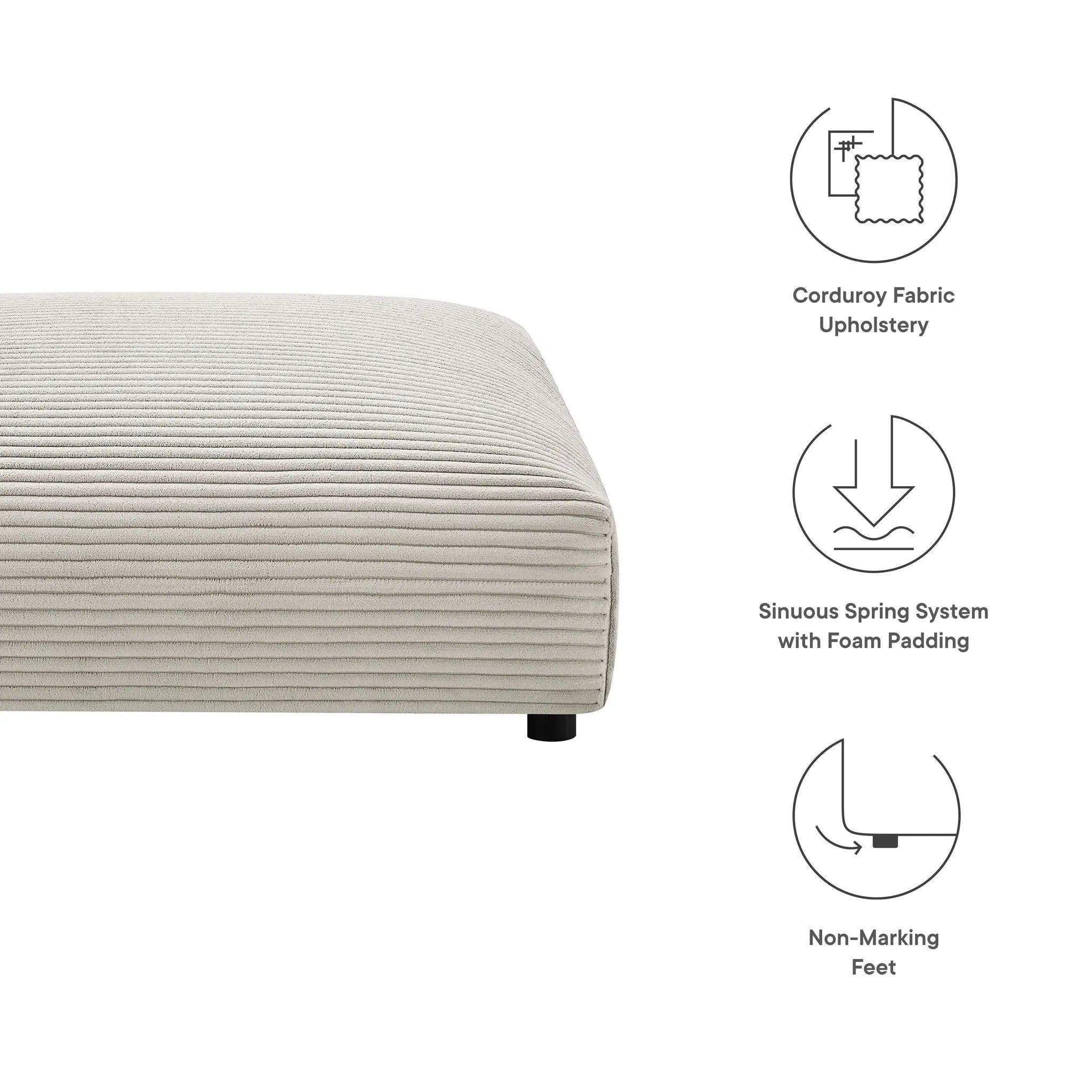 Solace Modular Corduroy Upholstered Ottoman by Modway by HouseOfZazla