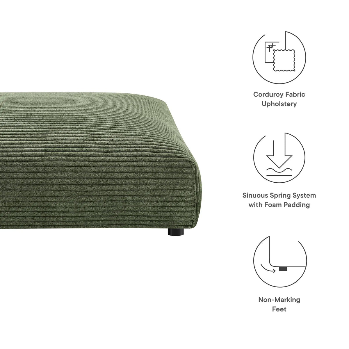 Solace Modular Corduroy Upholstered Ottoman by Modway by HouseOfZazla