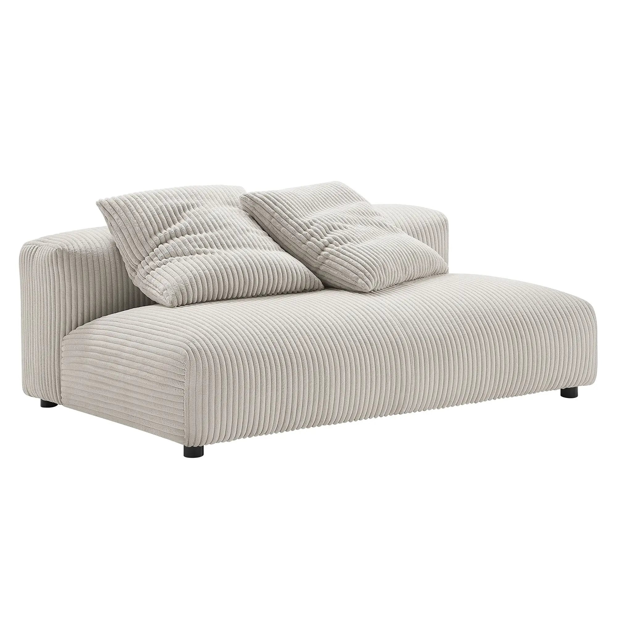 Solace 2-Piece Modular Corduroy Upholstered Sectional Sofa with Chaise by HouseOfZazla