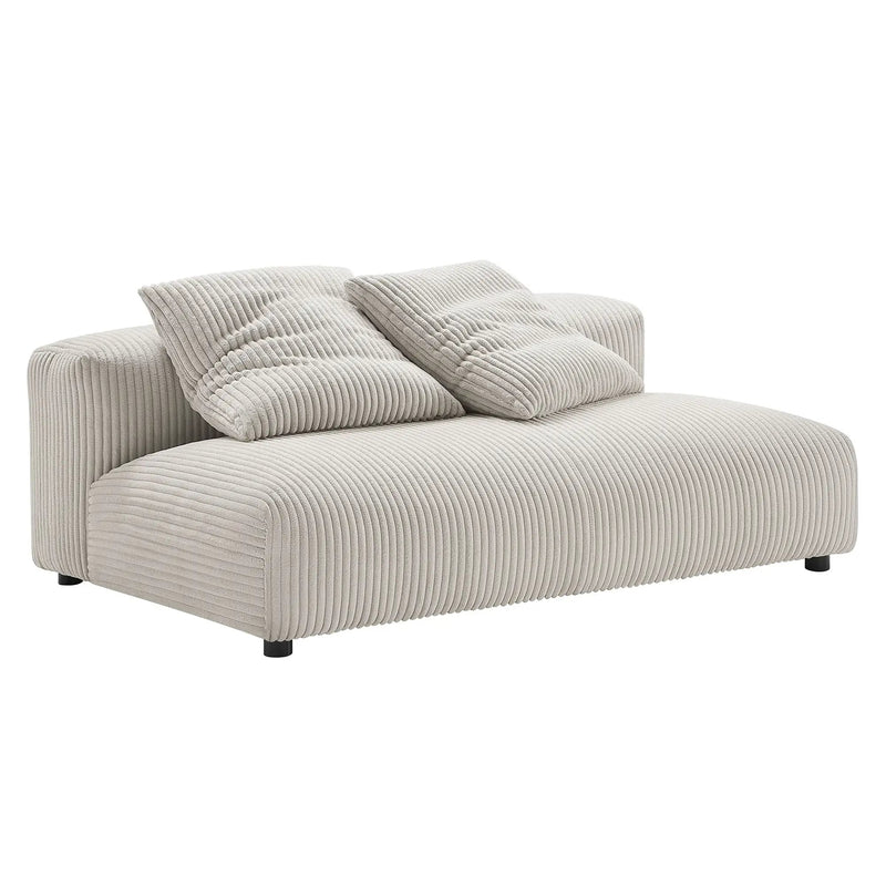 Solace 2-Piece Modular Corduroy Upholstered Sectional Sofa with Chaise by HouseOfZazla