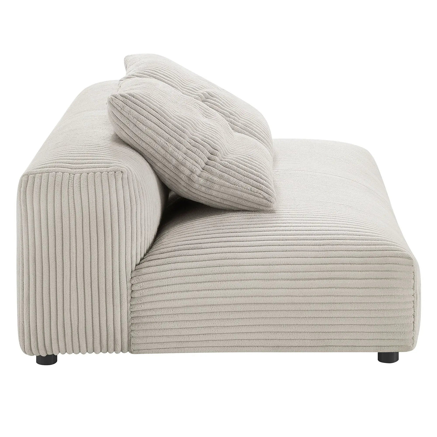 Solace Modular Corduroy Upholstered Armless Loveseat and Ottoman Set by HouseOfZazla