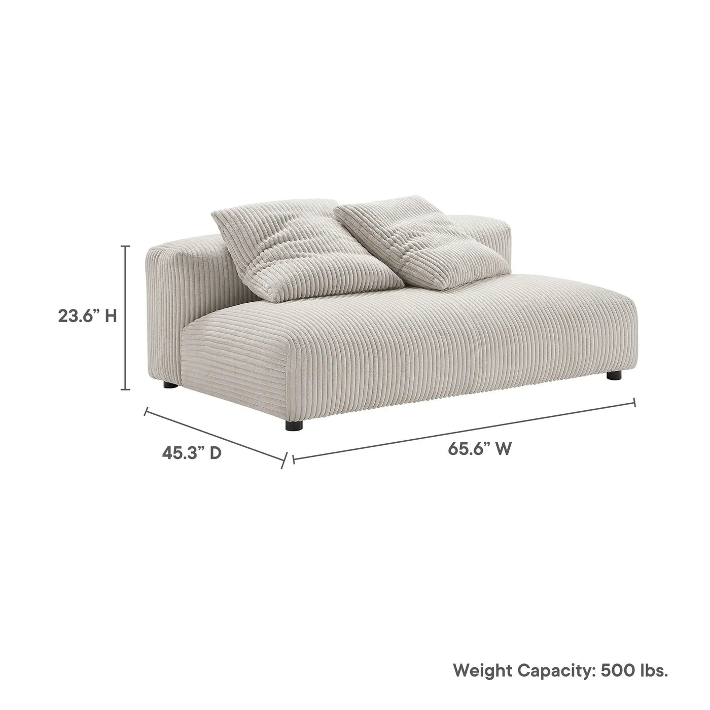 Solace Modular Corduroy Upholstered Armless Loveseat by Modway by HouseOfZazla