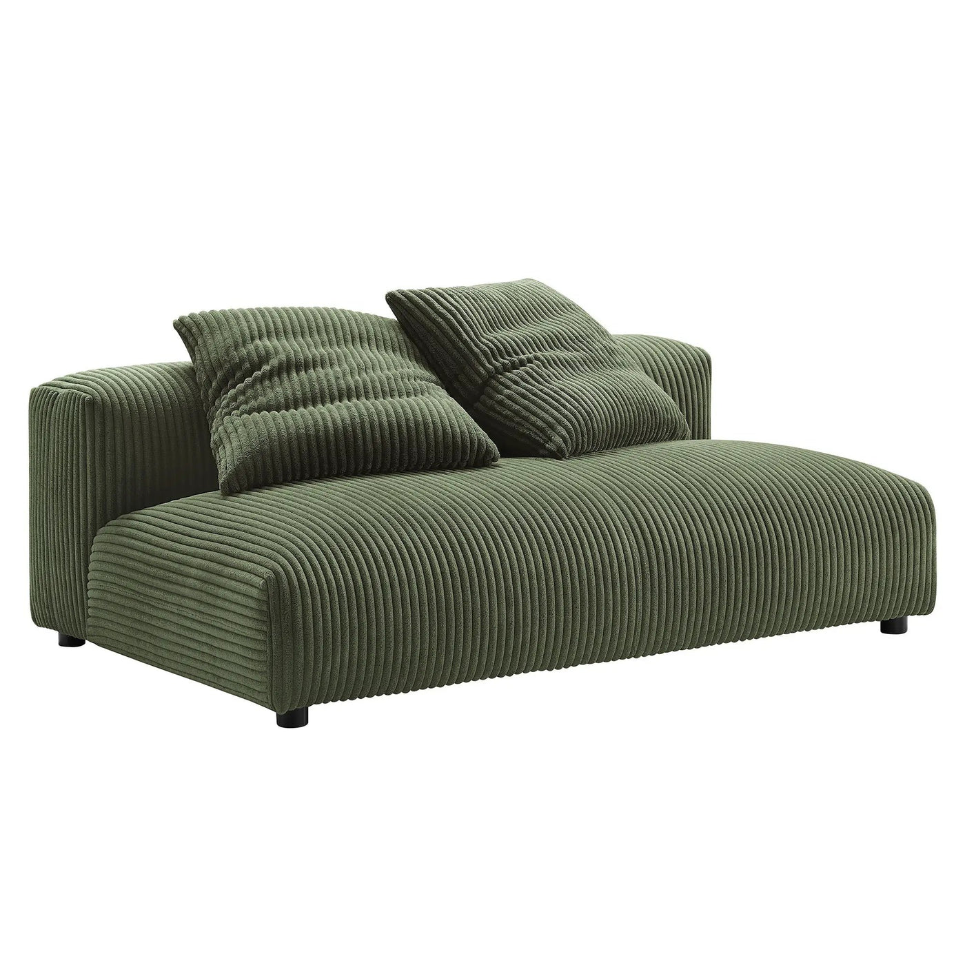 Solace 2-Piece Modular Corduroy Upholstered Sectional Sofa with Chaise by HouseOfZazla