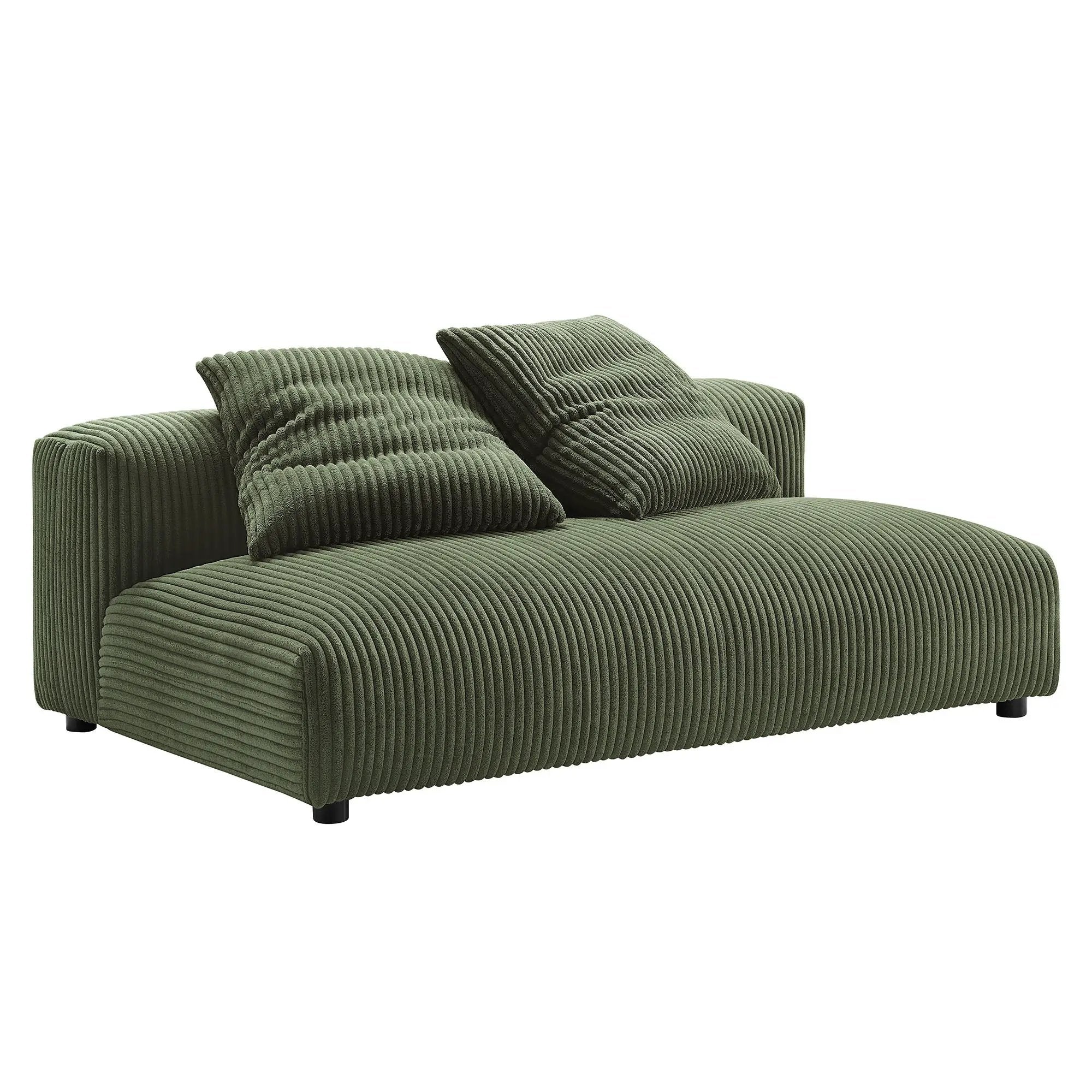 Solace 2-Piece Modular Corduroy Upholstered Sectional Sofa with Chaise by HouseOfZazla