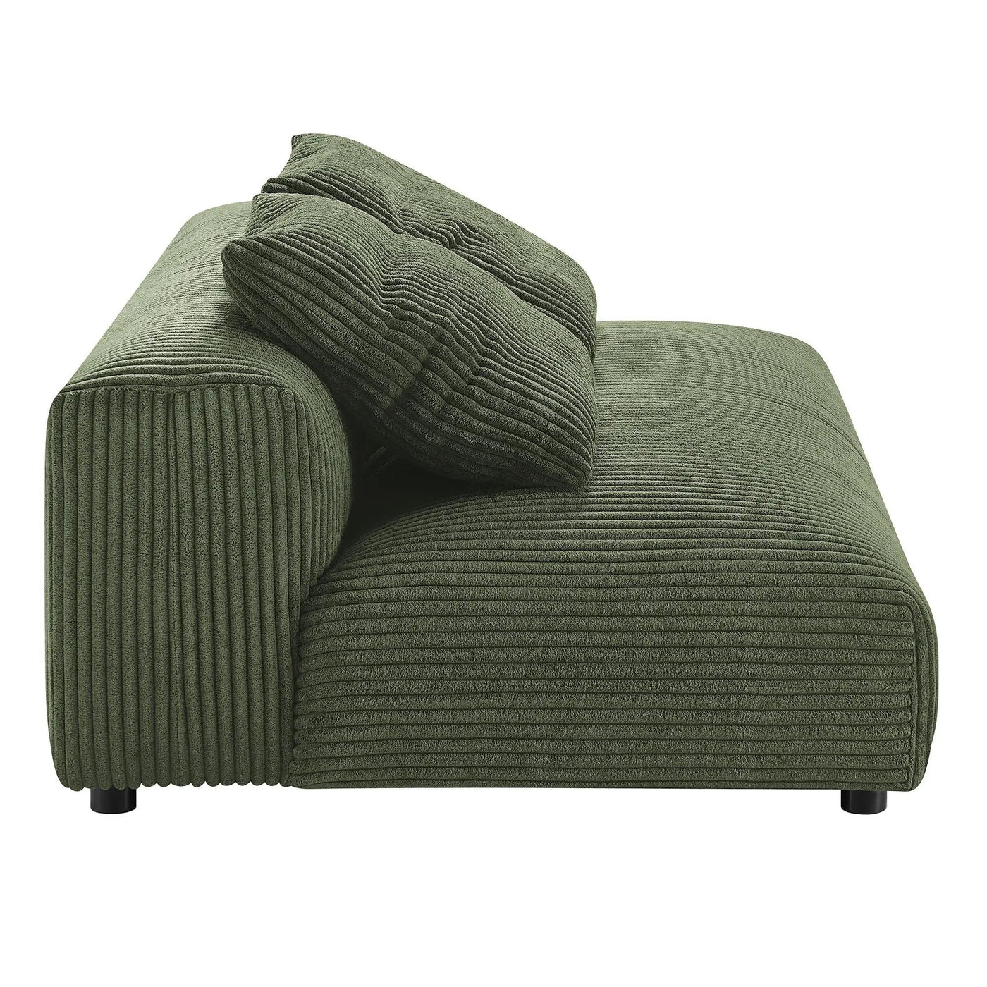 Solace Modular Corduroy Upholstered Armless Loveseat and Ottoman Set by HouseOfZazla