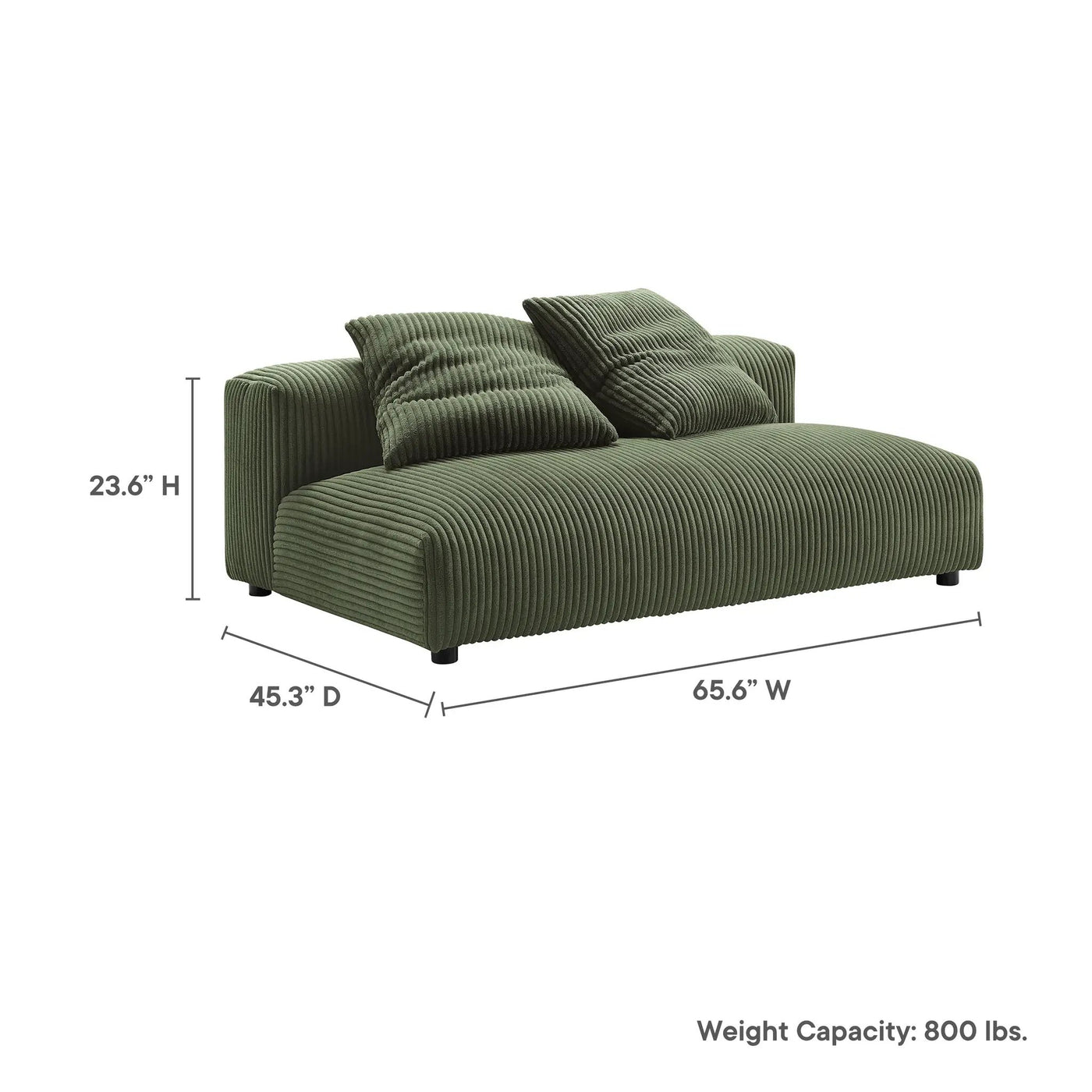 Solace Modular Corduroy Upholstered Armless Loveseat by Modway by HouseOfZazla