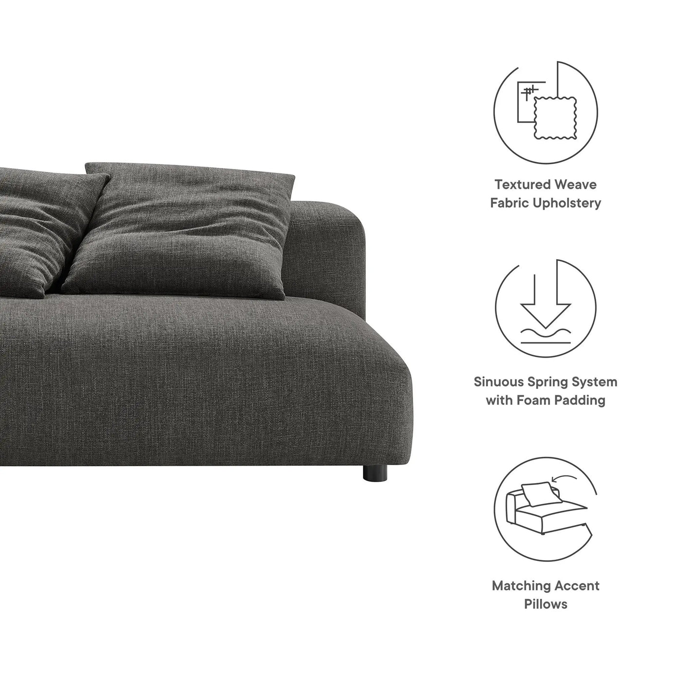 Solace Modular Upholstered Fabric Armless Loveseat by Modway by HouseOfZazla
