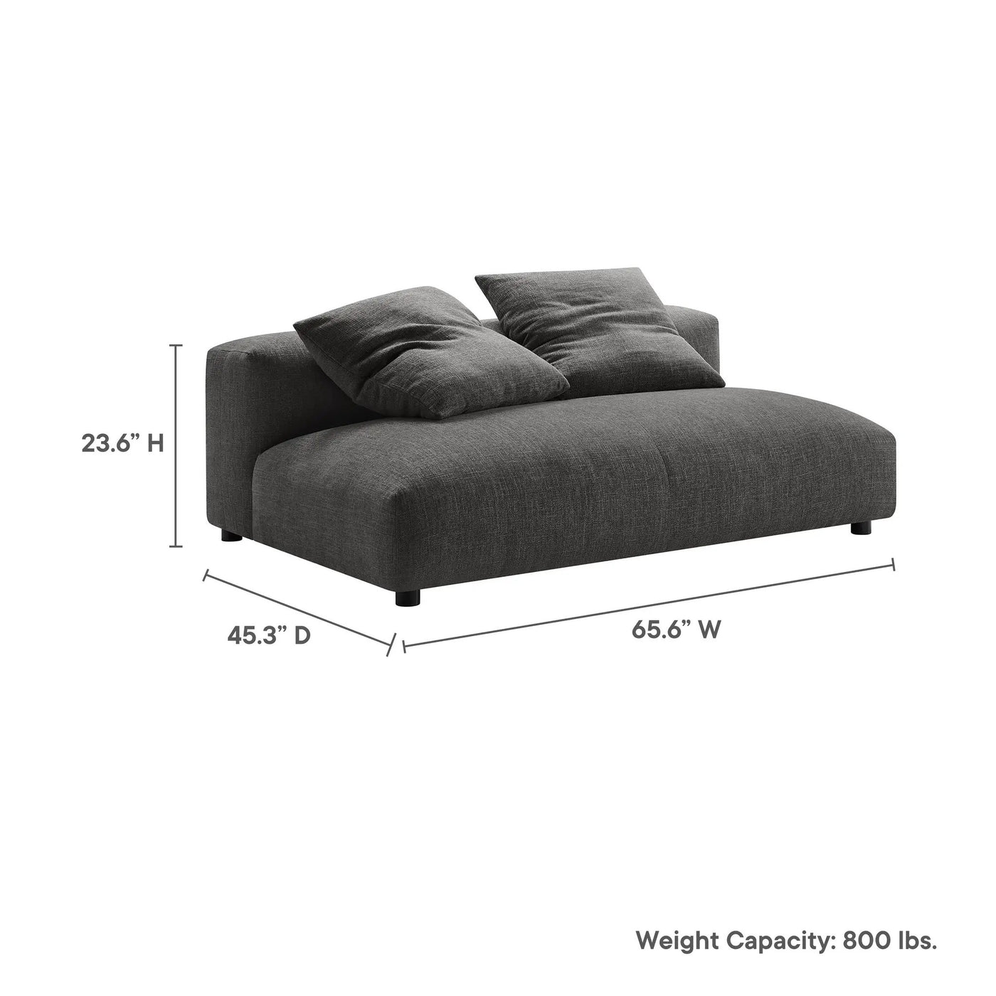 Solace Modular Upholstered Fabric Armless Loveseat by Modway by HouseOfZazla