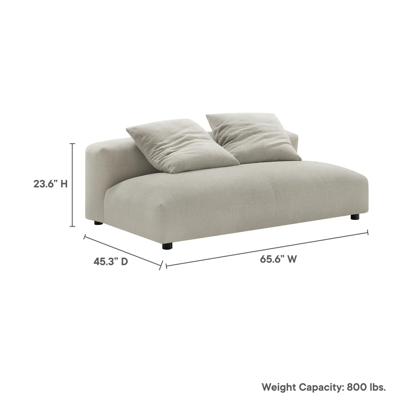Solace Modular Upholstered Fabric Armless Loveseat by Modway by HouseOfZazla