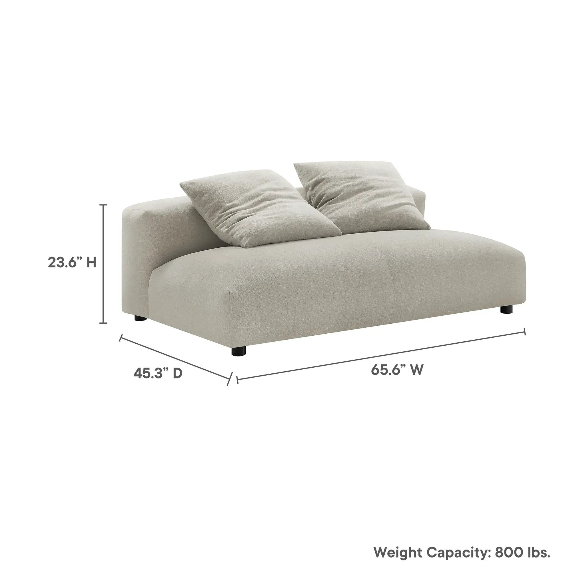 Solace Modular Upholstered Fabric Armless Loveseat by Modway by HouseOfZazla