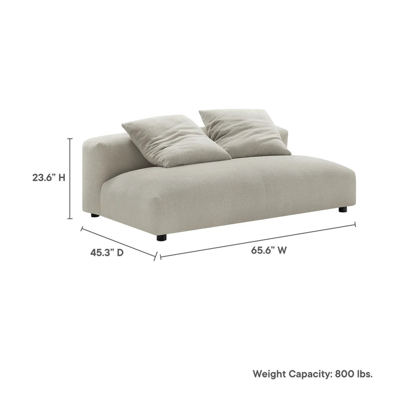 Solace Modular Upholstered Fabric Armless Loveseat by Modway by HouseOfZazla