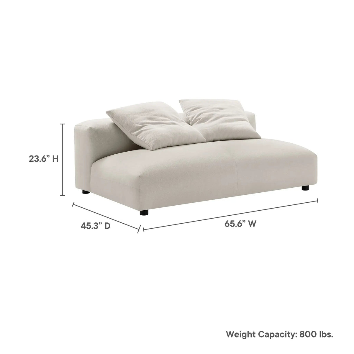 Solace Modular Upholstered Fabric Armless Loveseat by Modway by HouseOfZazla