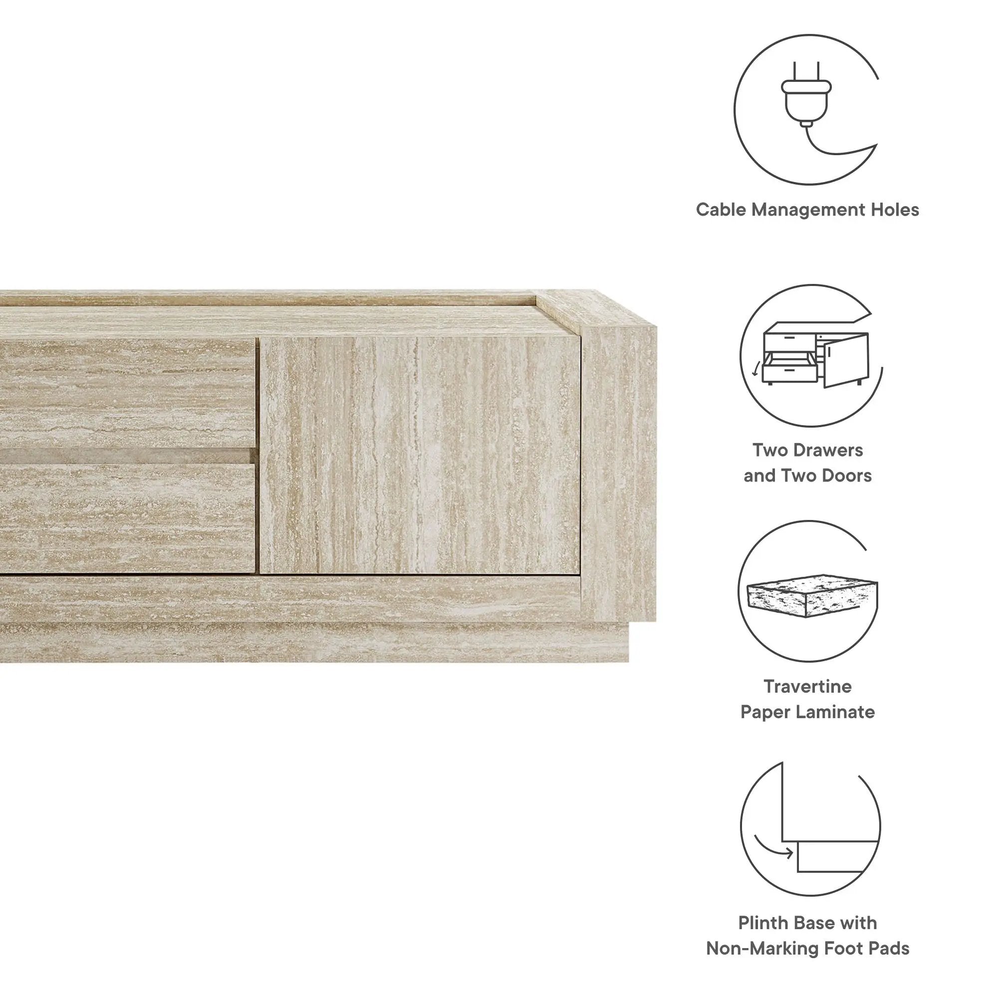Hollis 59" Travertine TV Stand by Modway by HouseOfZazla