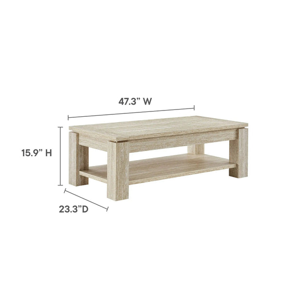 Hollis Travertine Coffee Table by Modway, photo 2 of 7