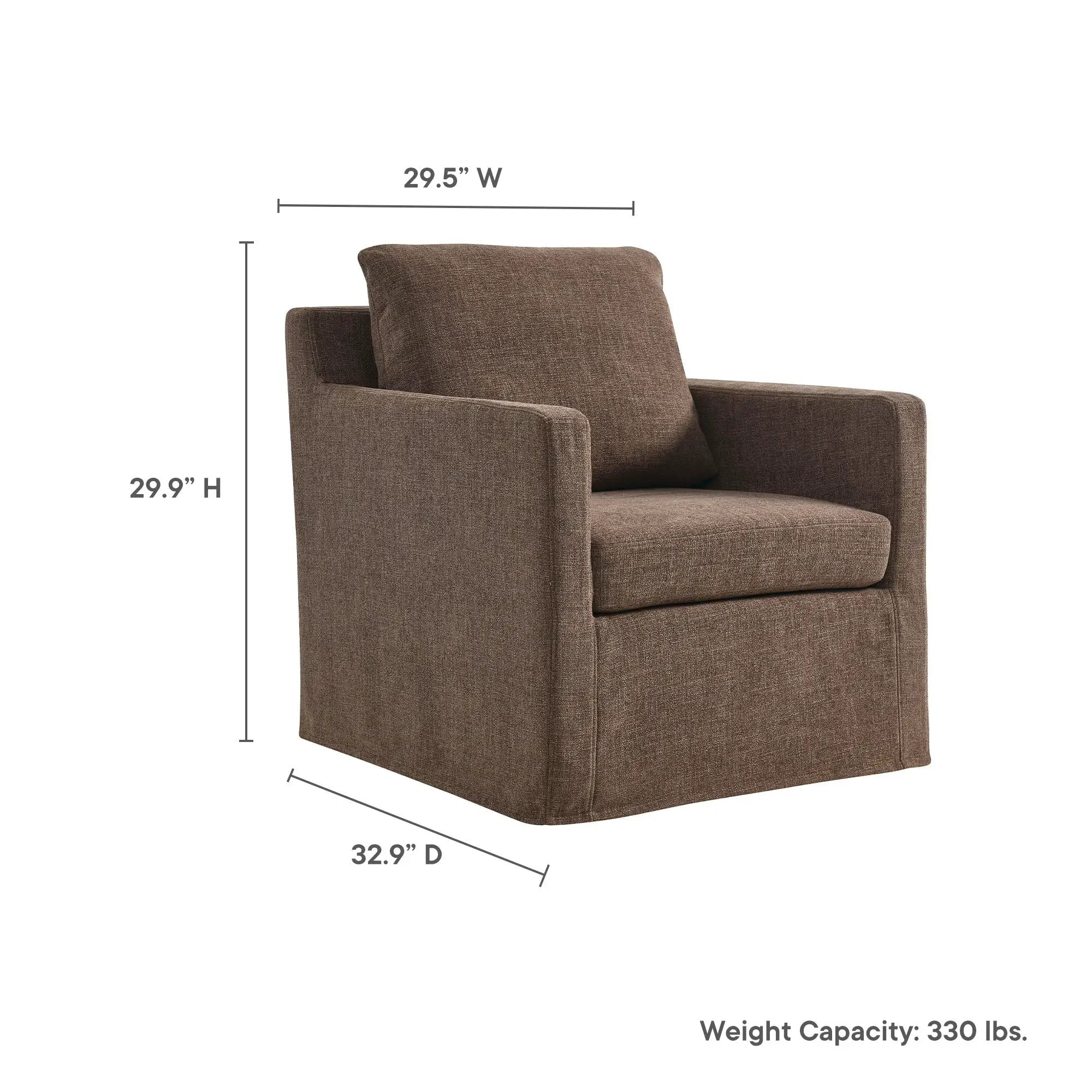 Serene Fabric Slipcovered Swivel Armchair by Modway by HouseOfZazla