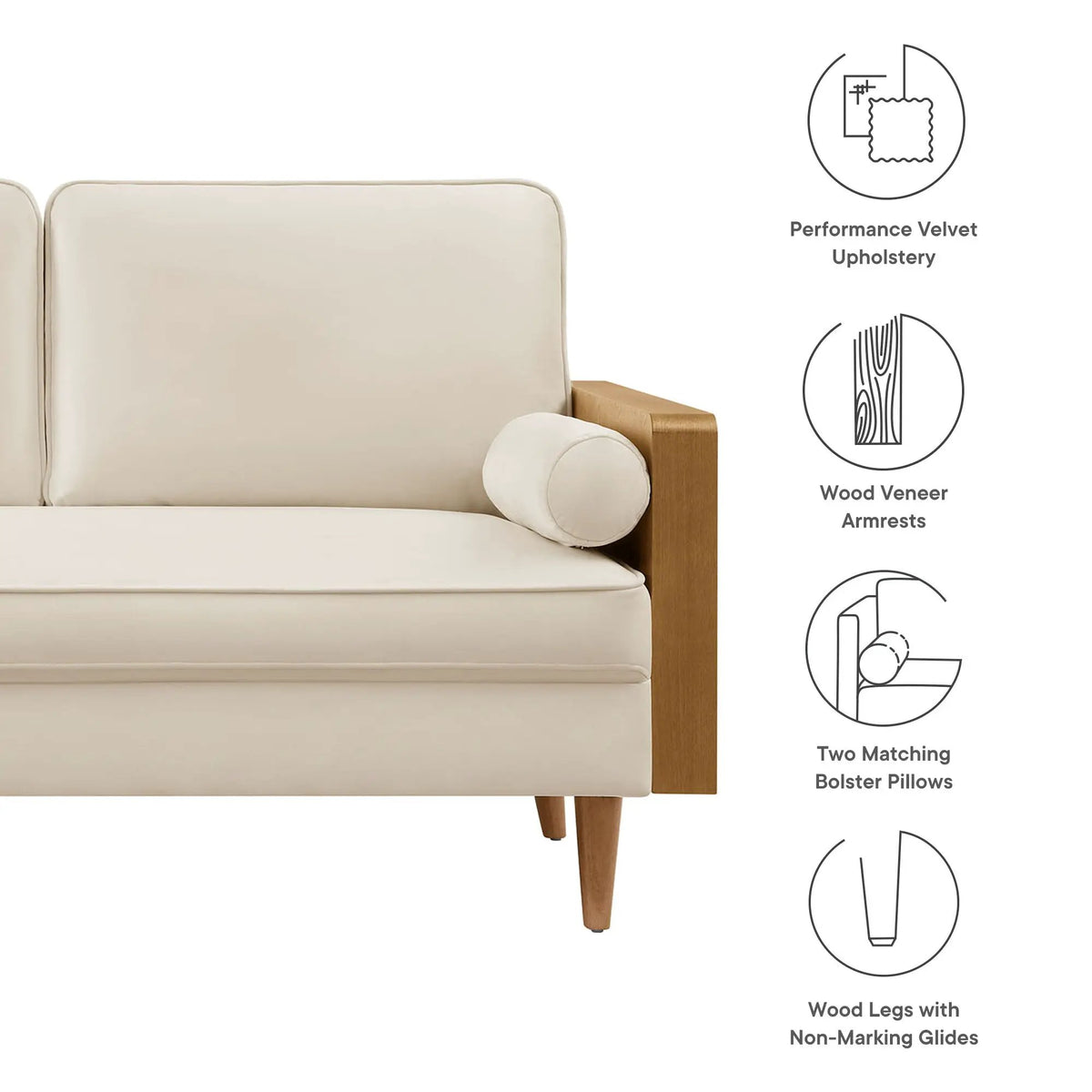 Kellan Performance Velvet Loveseat by Modway by HouseOfZazla