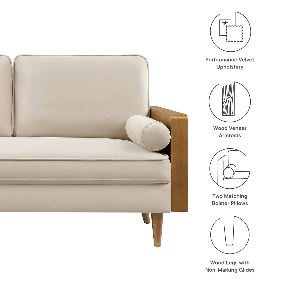Kellan Performance Velvet Loveseat by Modway by HouseOfZazla