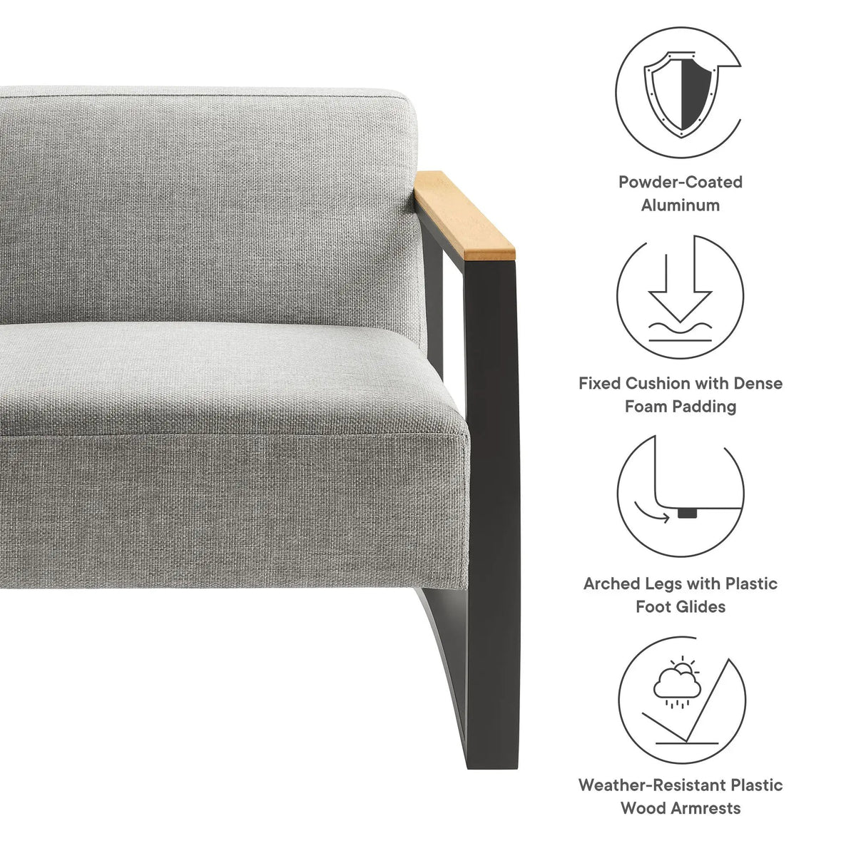 Sauve Outdoor Patio Aluminum and Fabric Armchair by Modway by HouseOfZazla