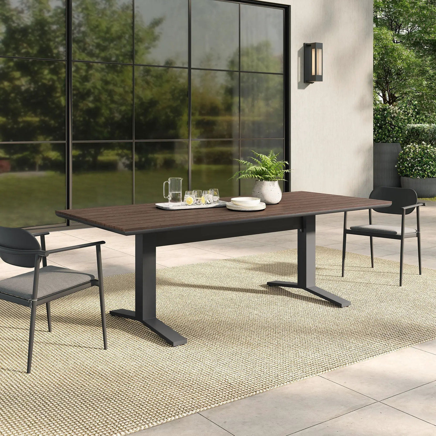 Gavelston 91" Outdoor Patio Aluminum Dining Table by Modway by HouseOfZazla