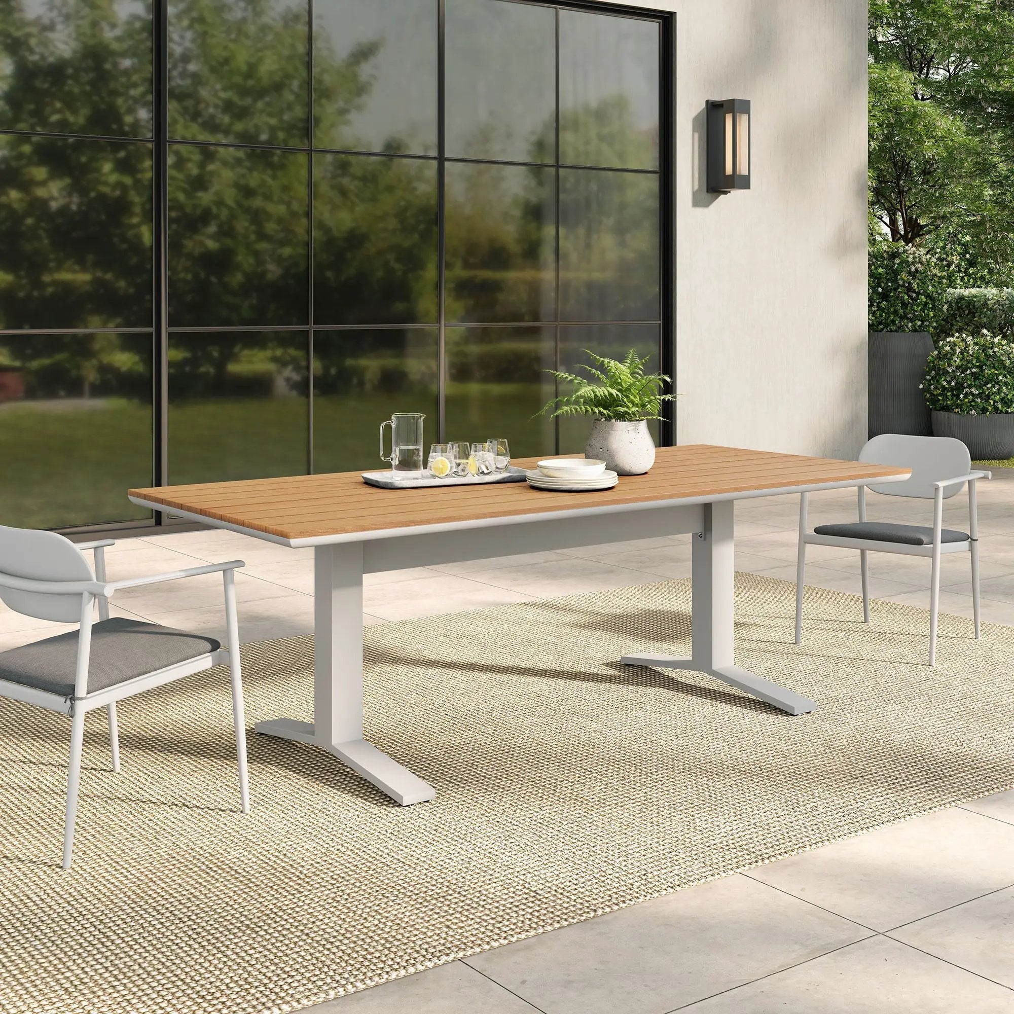 Gavelston 91" Outdoor Patio Aluminum Dining Table by Modway by HouseOfZazla