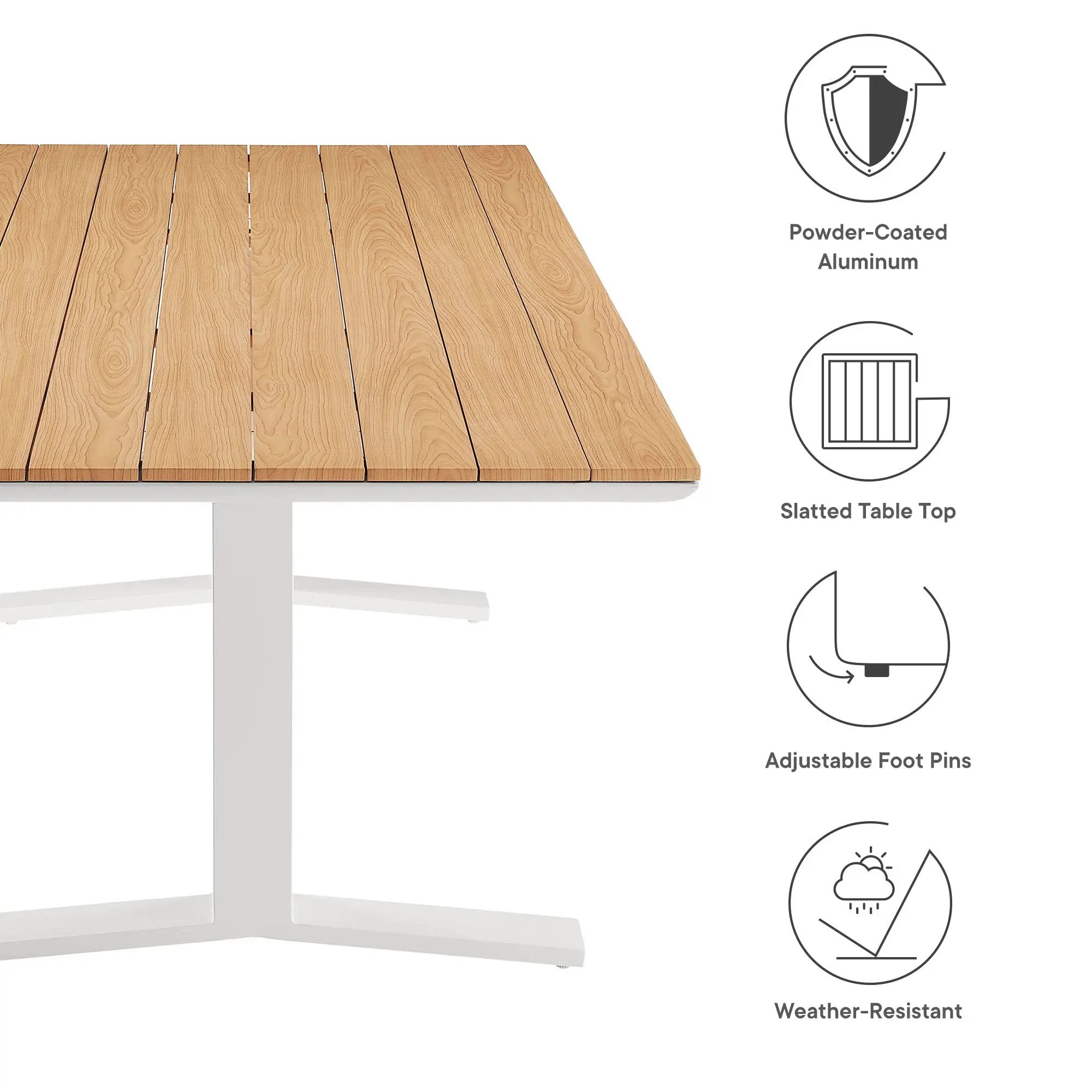 Gavelston 91" Outdoor Patio Aluminum Dining Table by Modway by HouseOfZazla