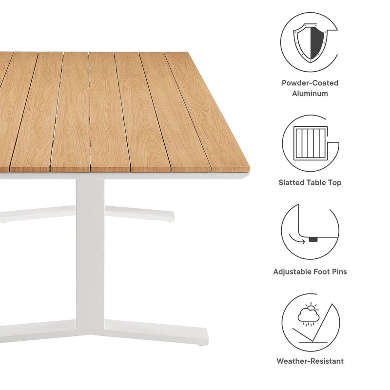 Gavelston 91" Outdoor Patio Aluminum Dining Table by Modway by HouseOfZazla