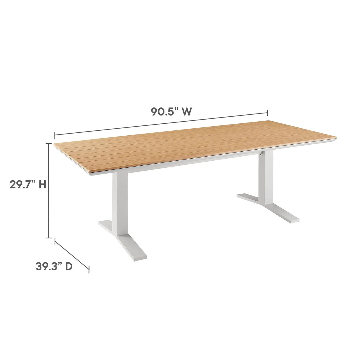 Gavelston 91" Outdoor Patio Aluminum Dining Table by Modway by HouseOfZazla