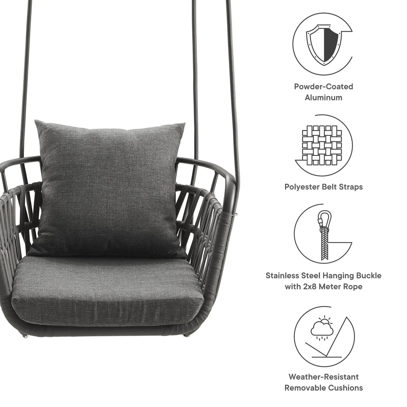 Kaliah Outdoor Patio Aluminum Swing Chair by Modway by HouseOfZazla