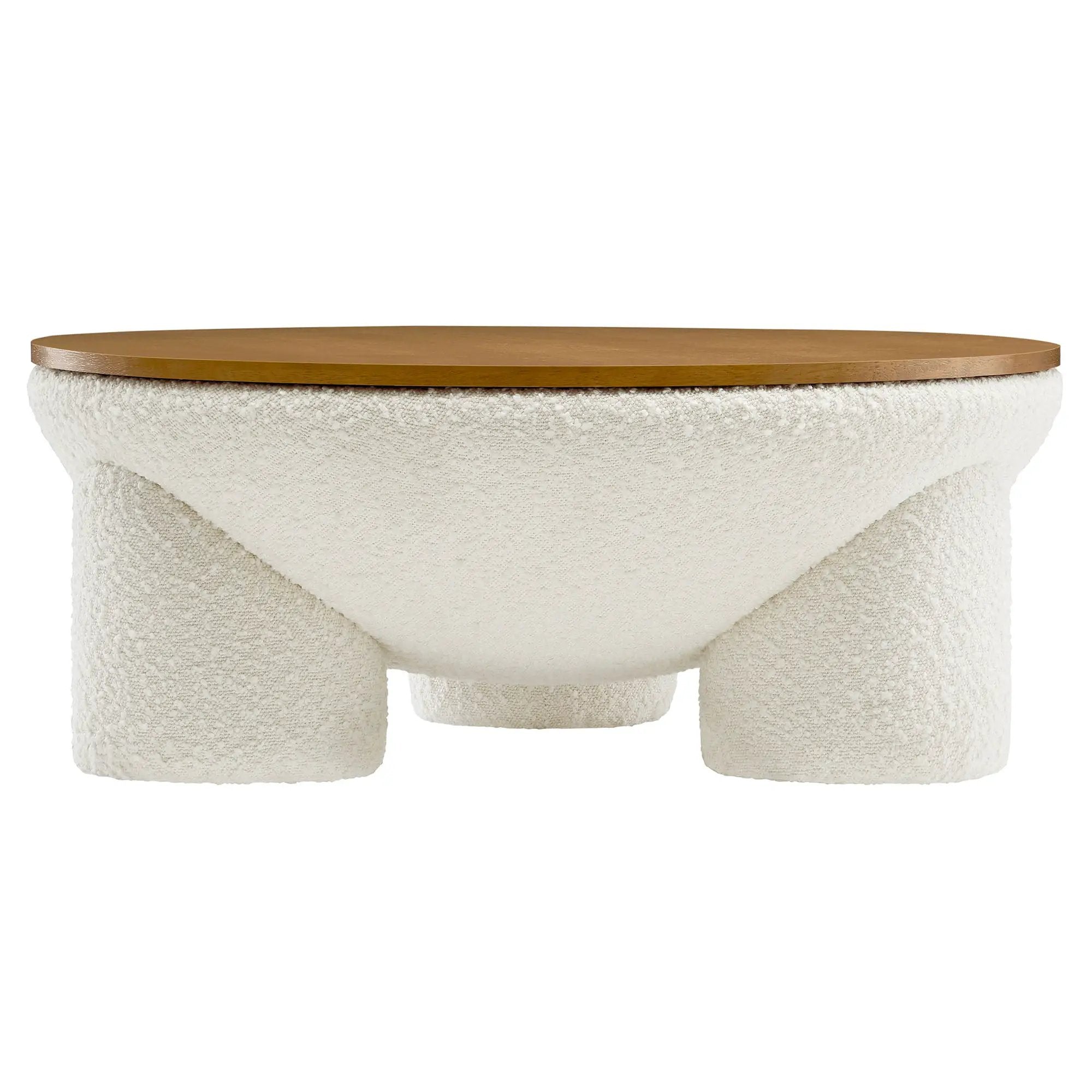 Tridome Round Boucle Upholstered Storage Coffee Table by Modway by HouseOfZazla