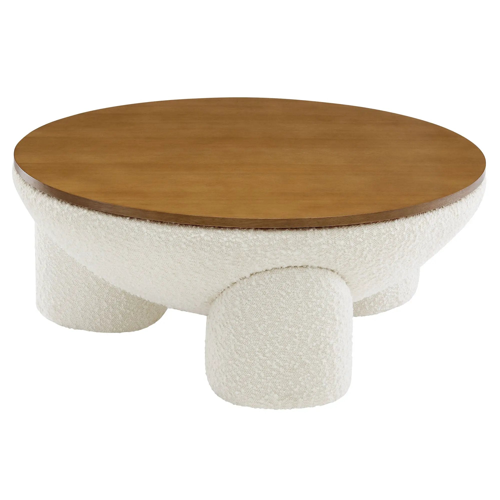 Tridome Round Boucle Upholstered Storage Coffee Table by Modway by HouseOfZazla