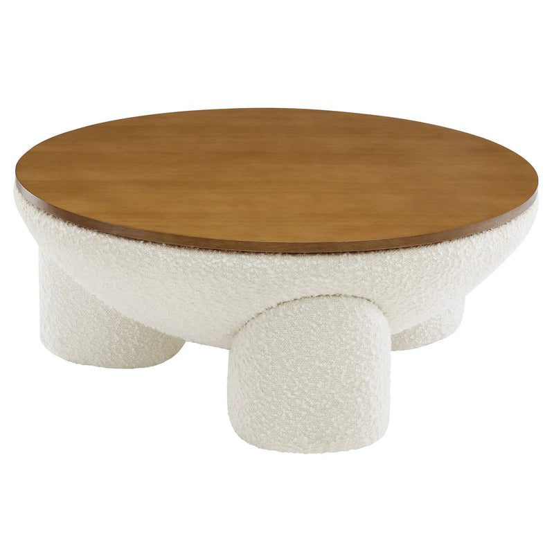 Tridome Round Boucle Upholstered Storage Coffee Table by Modway by HouseOfZazla