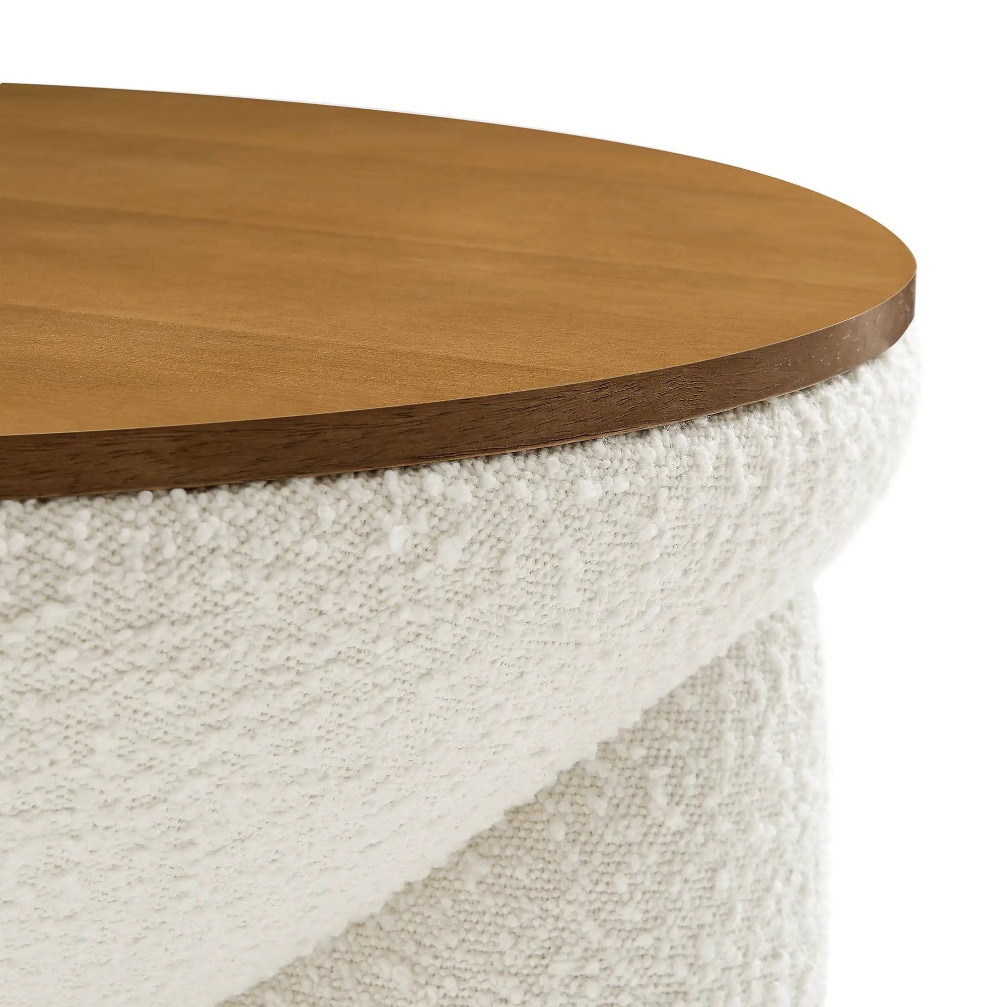 Tridome Round Boucle Upholstered Storage Coffee Table by Modway by HouseOfZazla