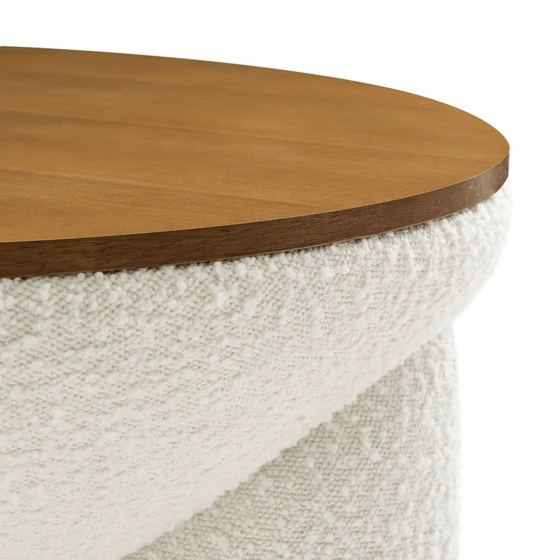 Tridome Round Boucle Upholstered Storage Coffee Table by Modway by HouseOfZazla