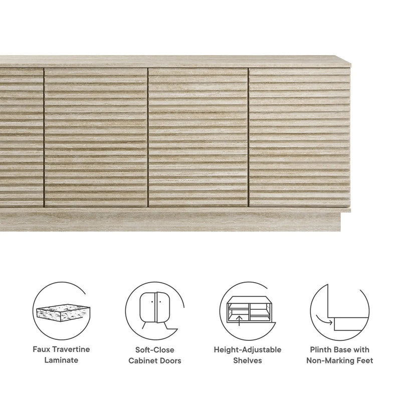 Render 70" Faux Travertine Sideboard Cabinet TV Stand by Modway by HouseOfZazla