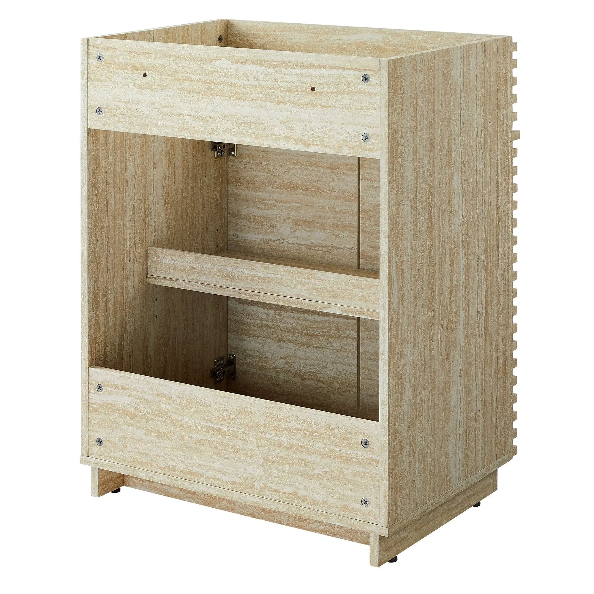 Render 24" Faux Travertine Bathroom Vanity Cabinet by HouseOfZazla
