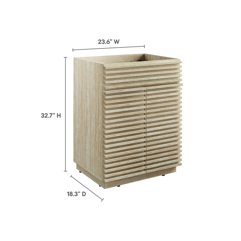 Render 24" Faux Travertine Bathroom Vanity Cabinet by HouseOfZazla