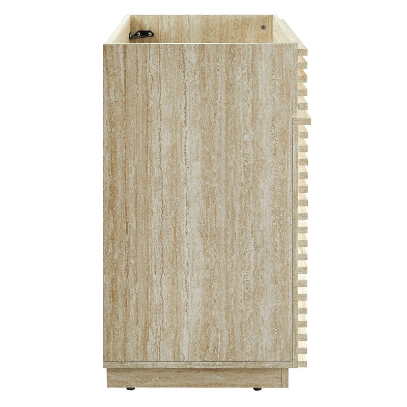 Render 30" Faux Travertine Bathroom Vanity Cabinet by HouseOfZazla