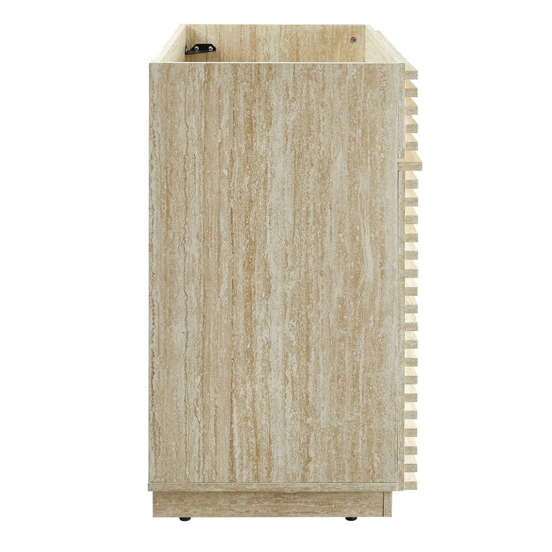 Render 36" Faux Travertine Bathroom Vanity Cabinet by HouseOfZazla