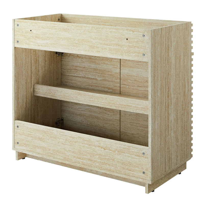 Render 36" Faux Travertine Bathroom Vanity Cabinet by HouseOfZazla