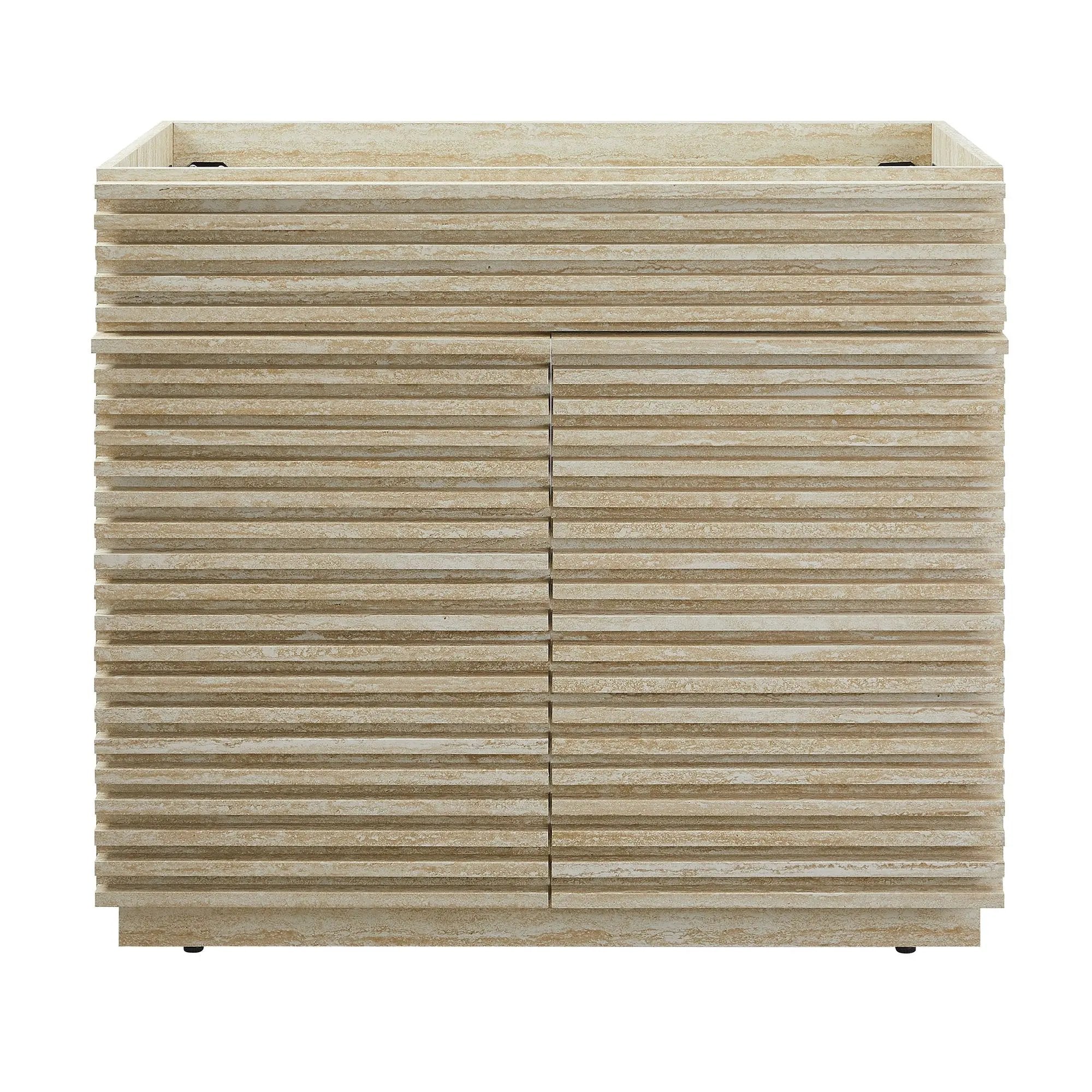Render 36" Faux Travertine Bathroom Vanity Cabinet by HouseOfZazla