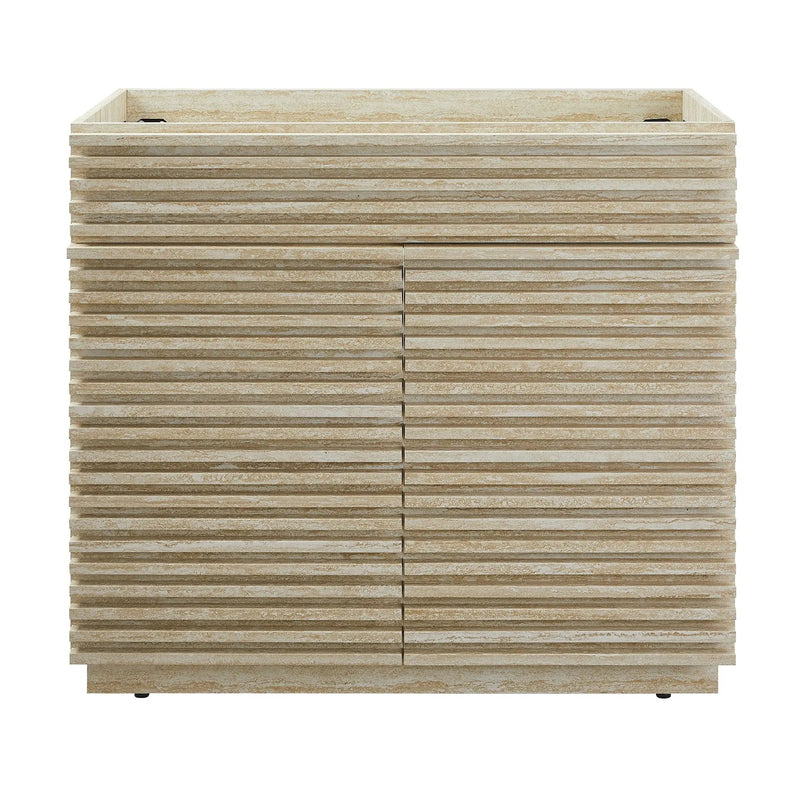 Render 36" Faux Travertine Bathroom Vanity Cabinet by HouseOfZazla