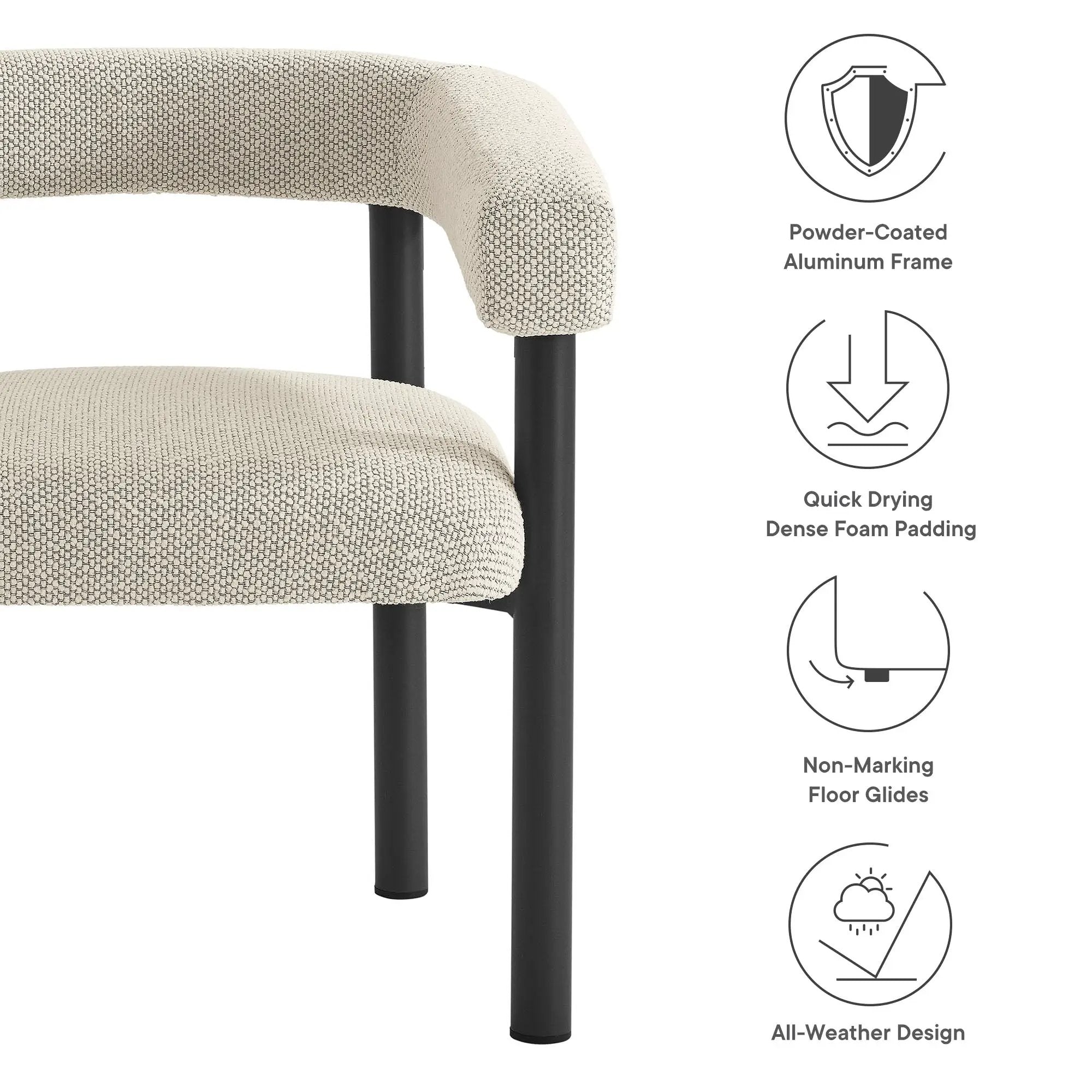 Nautica Outdoor Patio Aluminum Dining Armchairs Set of 2 by Modway by HouseOfZazla