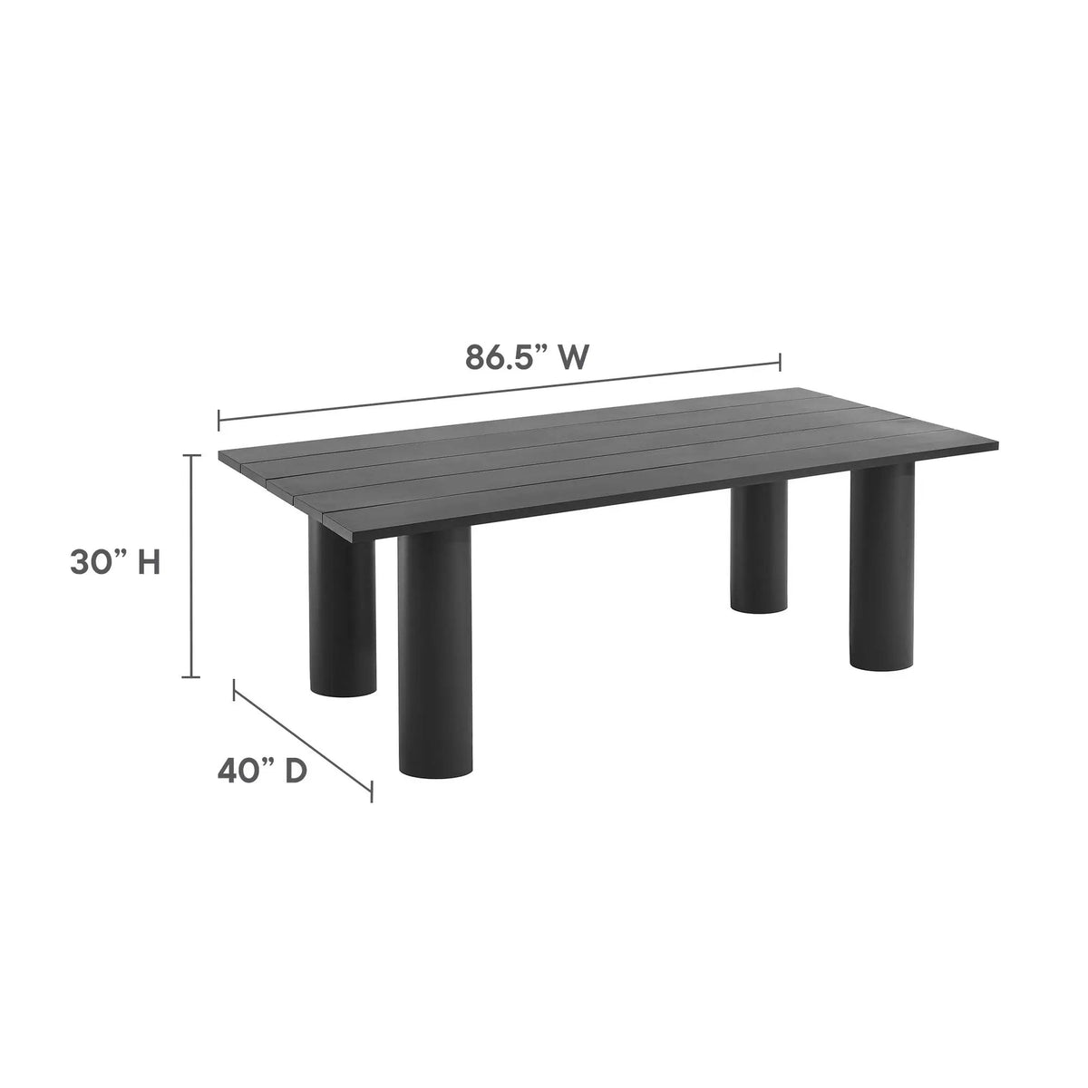 Nautica Outdoor Patio 87" Rectangular Aluminum Dining Table by Modway by HouseOfZazla