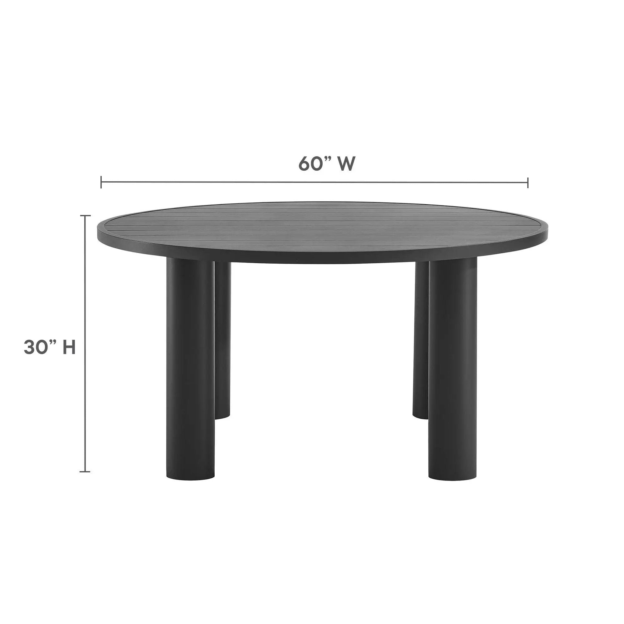 Nautica 5-Piece Round Outdoor Patio Aluminum Dining Table and Chairs Set by HouseOfZazla
