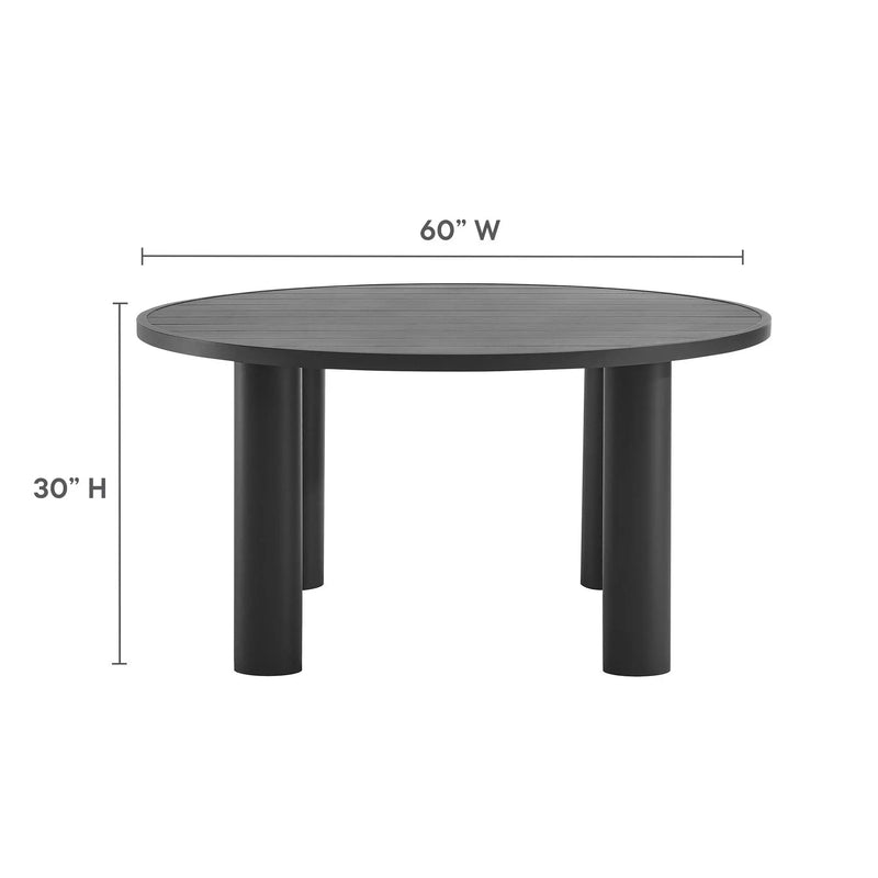 Nautica Outdoor Patio 60" Round Aluminum Dining Table by Modway by HouseOfZazla