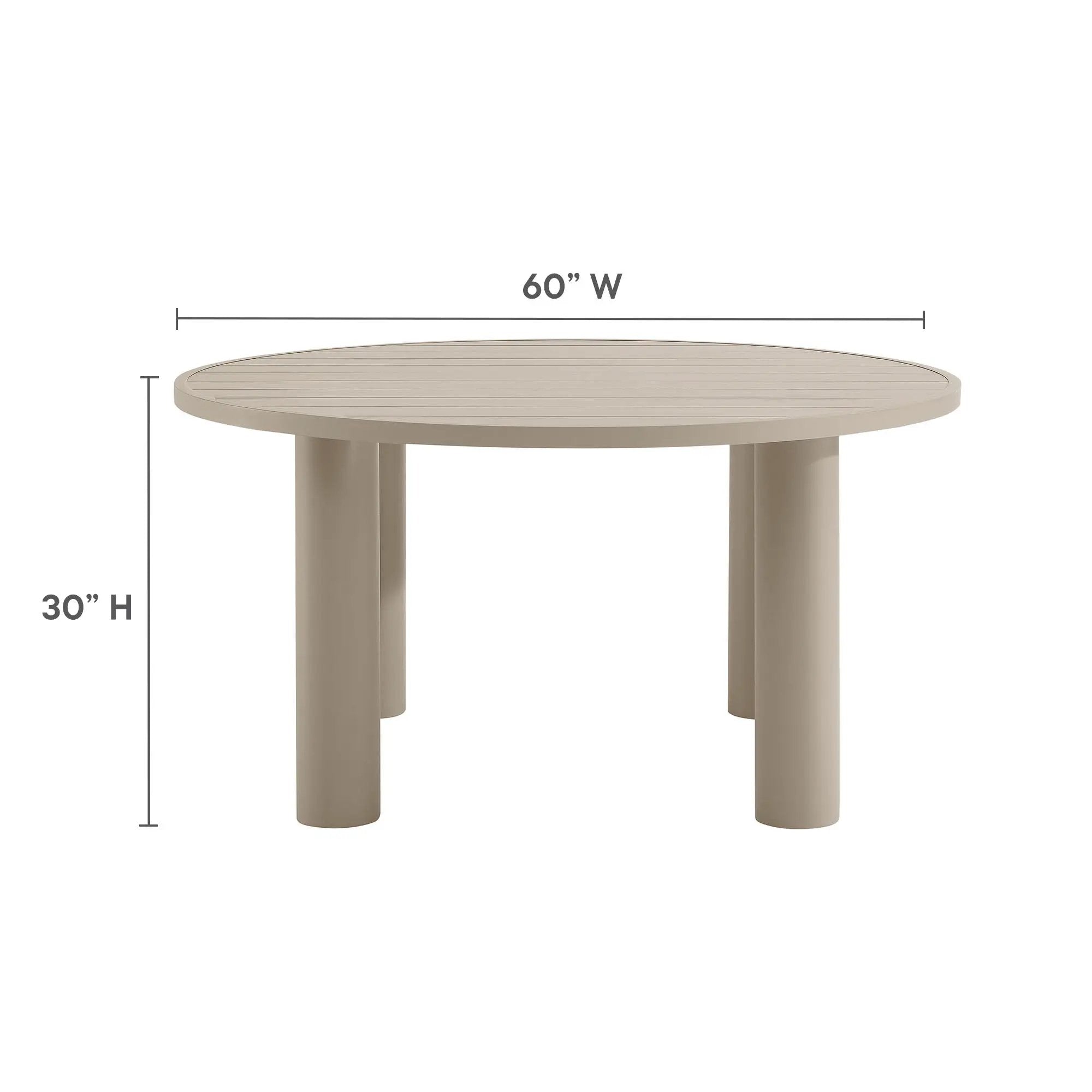 Nautica Outdoor Patio 60" Round Aluminum Dining Table by Modway by HouseOfZazla