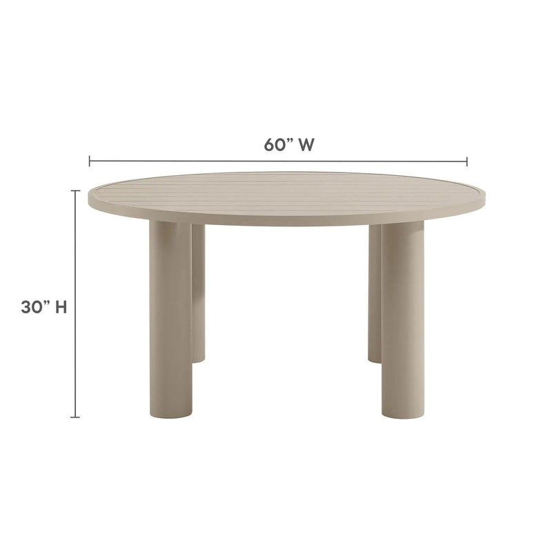 Nautica Outdoor Patio 60" Round Aluminum Dining Table by Modway by HouseOfZazla