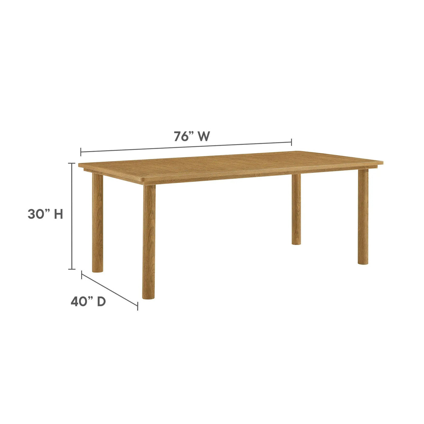 Parkland 76" Outdoor Aluminum Patio Dining Table by Modway by HouseOfZazla