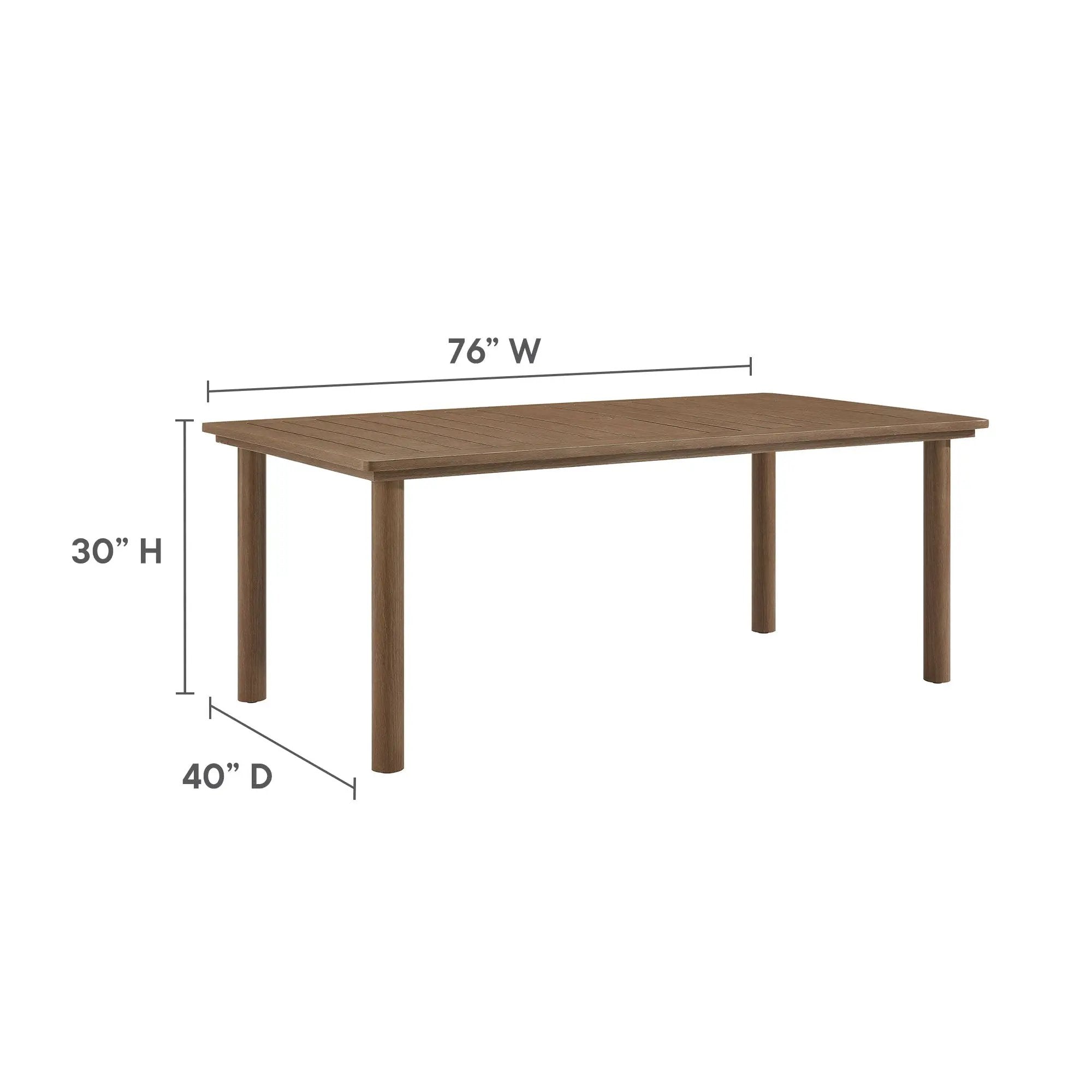 Parkland 76" Outdoor Aluminum Patio Dining Table by Modway by HouseOfZazla