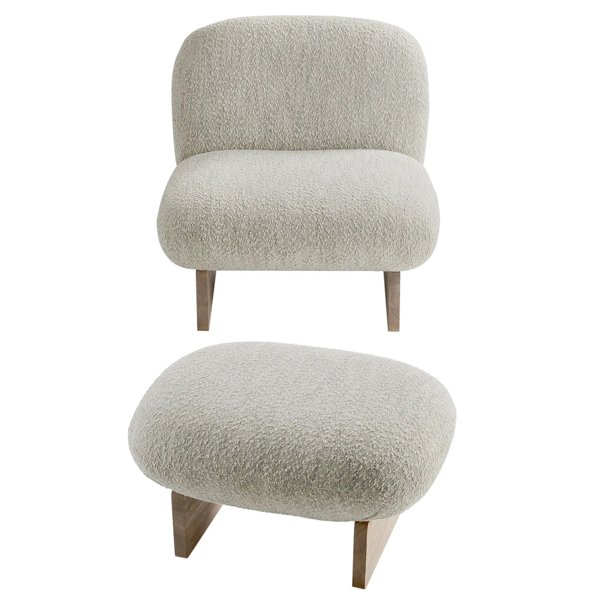 Loyal Boucle Fabric Accent Chair and Ottoman Set by Modway by HouseOfZazla
